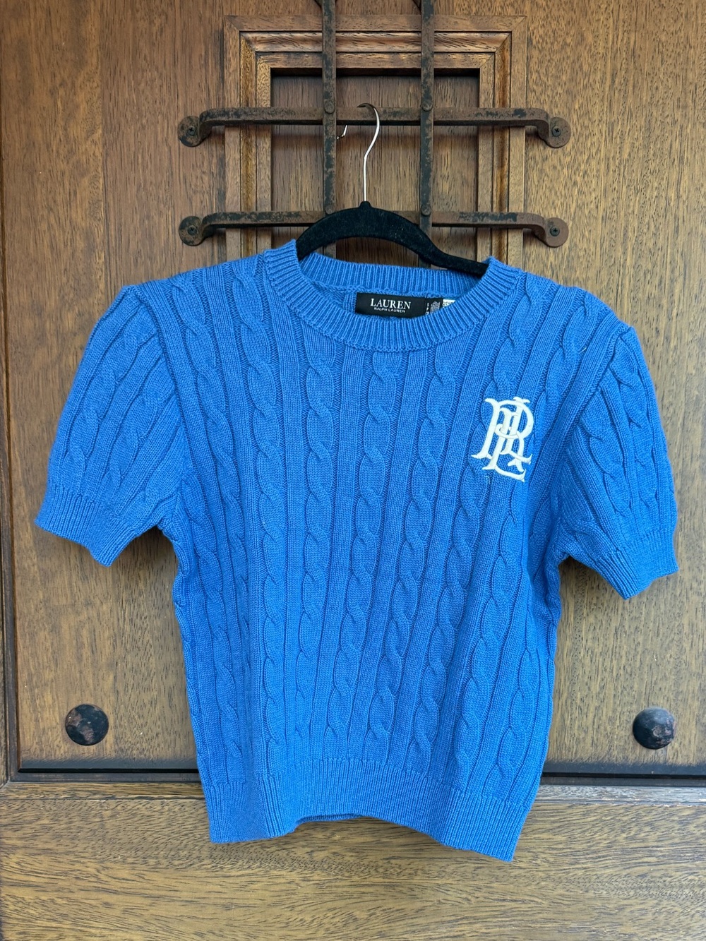Ralph Lauren Blue Cable-Knit Crewneck Sweater Size S